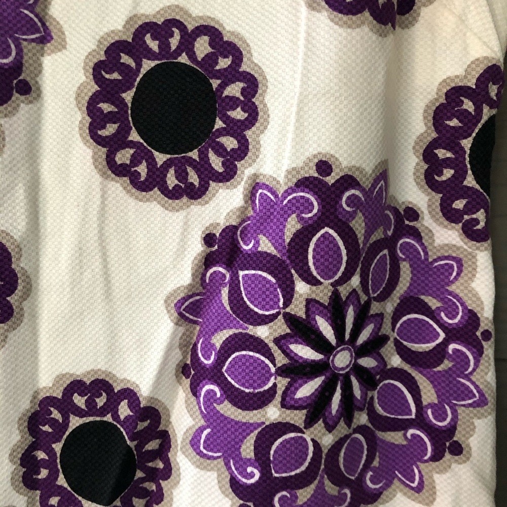 Willi Smith Cream & Purple Flowers Cotton Dress size 4 - Picture 2 of 5
